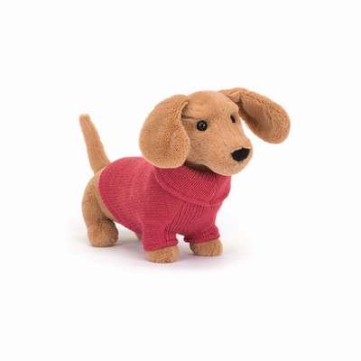 Jellycat Sweater Sausage Dog New Zealand | SZBWG6319